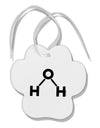 Water Molecule Text Paw Print Shaped Ornament by TooLoud-Ornament-TooLoud-White-Davson Sales