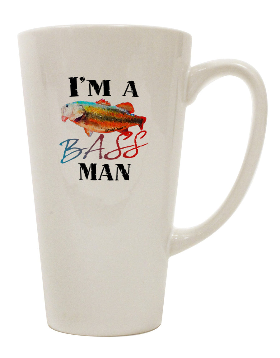 Watercolor 16 Ounce Conical Latte Coffee Mug for the Discerning Bass Enthusiast - TooLoud-Conical Latte Mug-TooLoud-White-Davson Sales