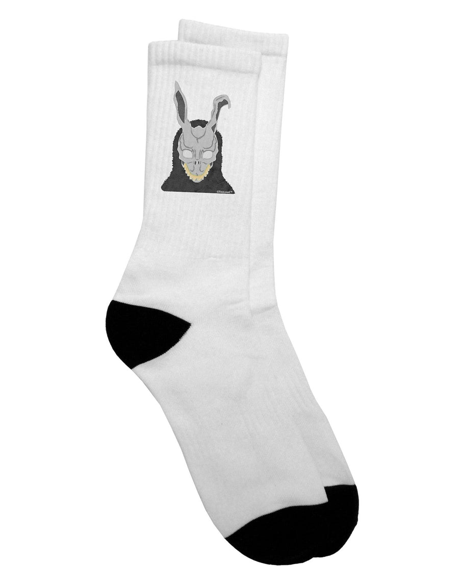 Watercolor Adult Crew Socks with Scary Bunny Face - TooLoud-Socks-TooLoud-White-Ladies-4-6-Davson Sales