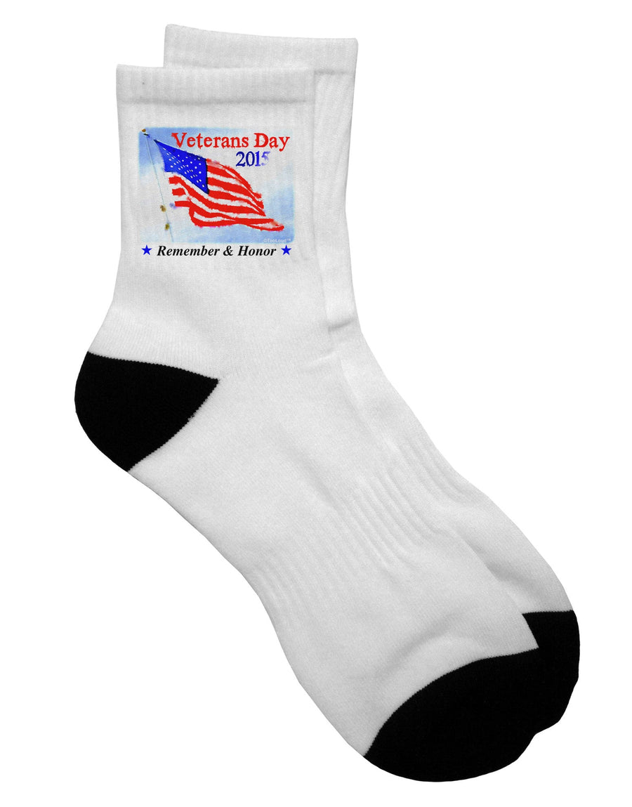 Watercolor Adult Short Socks for Veterans Day 2015 - TooLoud-Socks-TooLoud-White-Ladies-4-6-Davson Sales