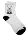 Watercolor Adult Short Socks with Scary Bunny Face - TooLoud-Socks-TooLoud-White-Ladies-4-6-Davson Sales