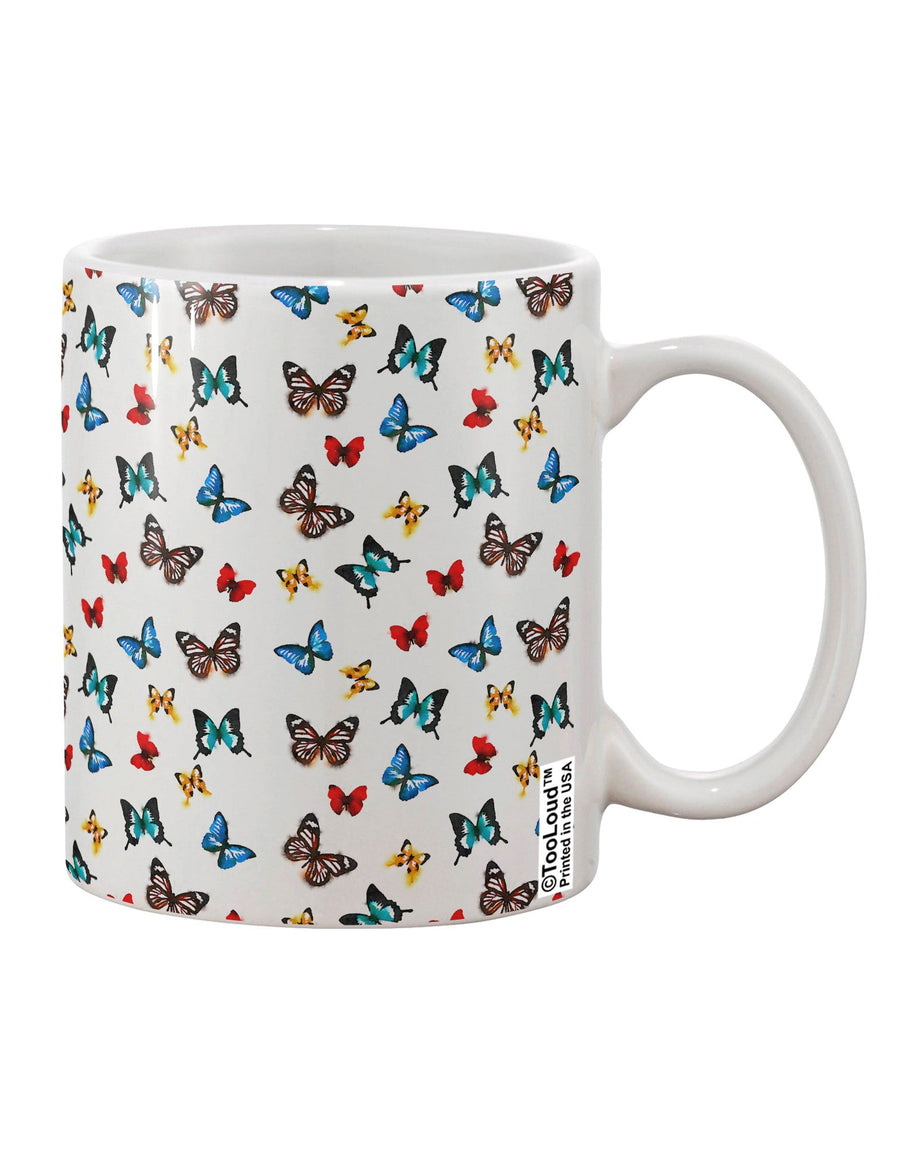 Watercolor Butterflies AOP Printed 11 oz Coffee Mug - Expertly Crafted Drinkware TooLoud-11 OZ Coffee Mug-TooLoud-White-Davson Sales