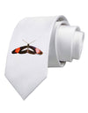 Watercolor Butterfly Black Printed White Necktie