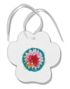 Watercolor Flower Paw Print Shaped Ornament-Ornament-TooLoud-White-Davson Sales