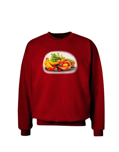 Watercolor Fruit Bowl 1 Adult Dark Sweatshirt-Sweatshirts-TooLoud-Deep-Red-Small-Davson Sales