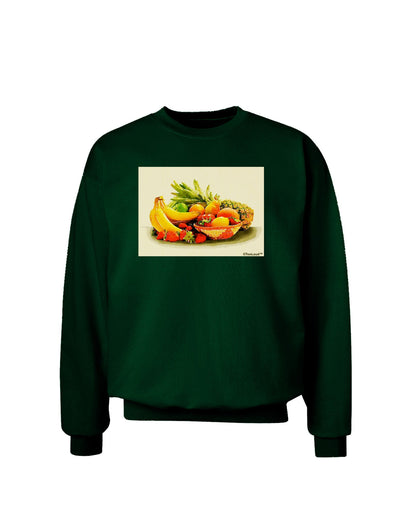 Watercolor Fruit Bowl 2 Adult Dark Sweatshirt-Sweatshirts-TooLoud-Deep-Forest-Green-Small-Davson Sales