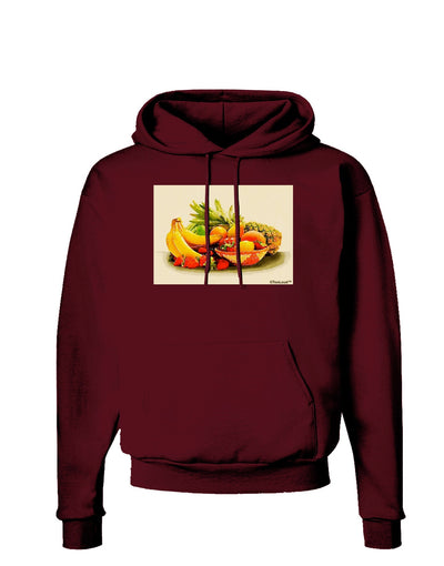 Watercolor Fruit Bowl 2 Dark Hoodie Sweatshirt-Hoodie-TooLoud-Maroon-Small-Davson Sales