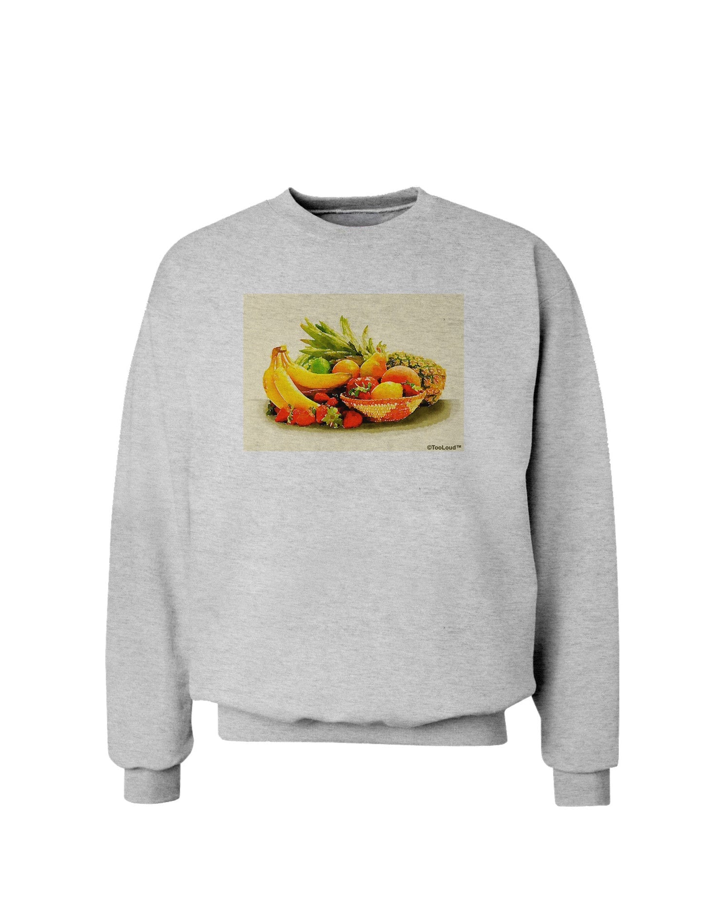 Watercolor Fruit Bowl 2 Sweatshirt-Sweatshirts-TooLoud-AshGray-Small-Davson Sales