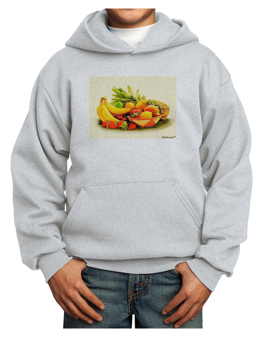 Watercolor Fruit Bowl 2 Youth Hoodie Pullover Sweatshirt-Youth Hoodie-TooLoud-White-XS-Davson Sales