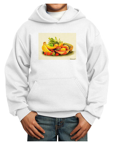 Watercolor Fruit Bowl 2 Youth Hoodie Pullover Sweatshirt-Youth Hoodie-TooLoud-White-XS-Davson Sales