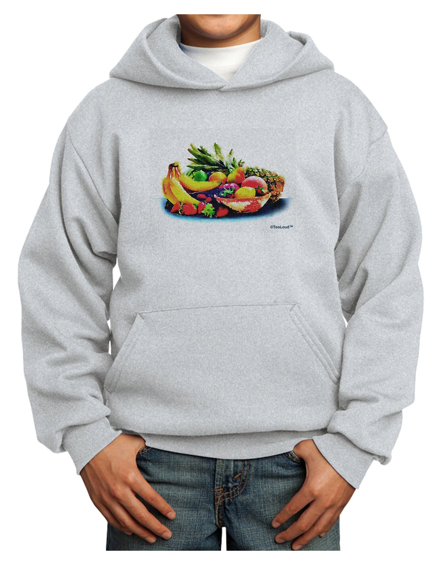 Watercolor Fruit Bowl 3 Youth Hoodie Pullover Sweatshirt-Youth Hoodie-TooLoud-White-XS-Davson Sales