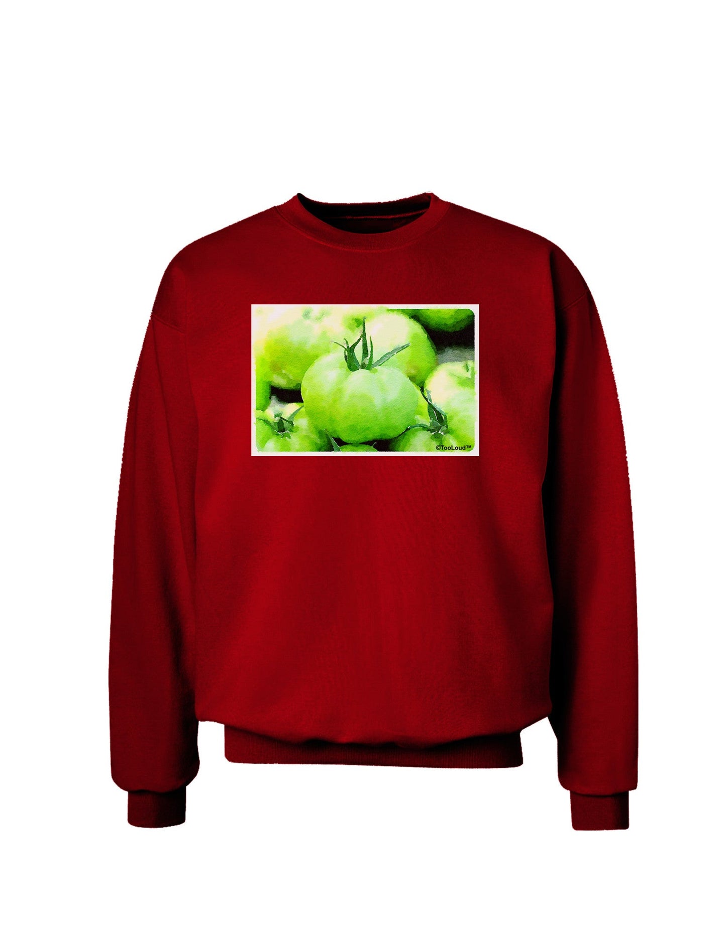 Watercolor Green Tomatoes Adult Dark Sweatshirt-Sweatshirts-TooLoud-Deep-Red-Small-Davson Sales