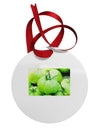 Watercolor Green Tomatoes Circular Metal Ornament-Ornament-TooLoud-White-Davson Sales