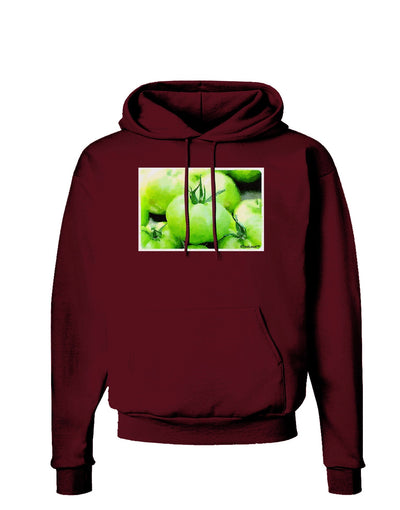 Watercolor Green Tomatoes Dark Hoodie Sweatshirt-Hoodie-TooLoud-Maroon-Small-Davson Sales