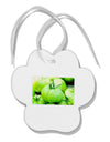 Watercolor Green Tomatoes Paw Print Shaped Ornament-Ornament-TooLoud-White-Davson Sales