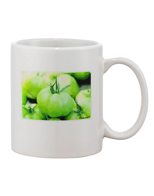 Watercolor Green Tomatoes Printed 11 oz Coffee Mug - Expertly Crafted Drinkware-11 OZ Coffee Mug-TooLoud-White-Davson Sales
