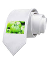 Watercolor Green Tomatoes Printed White Necktie