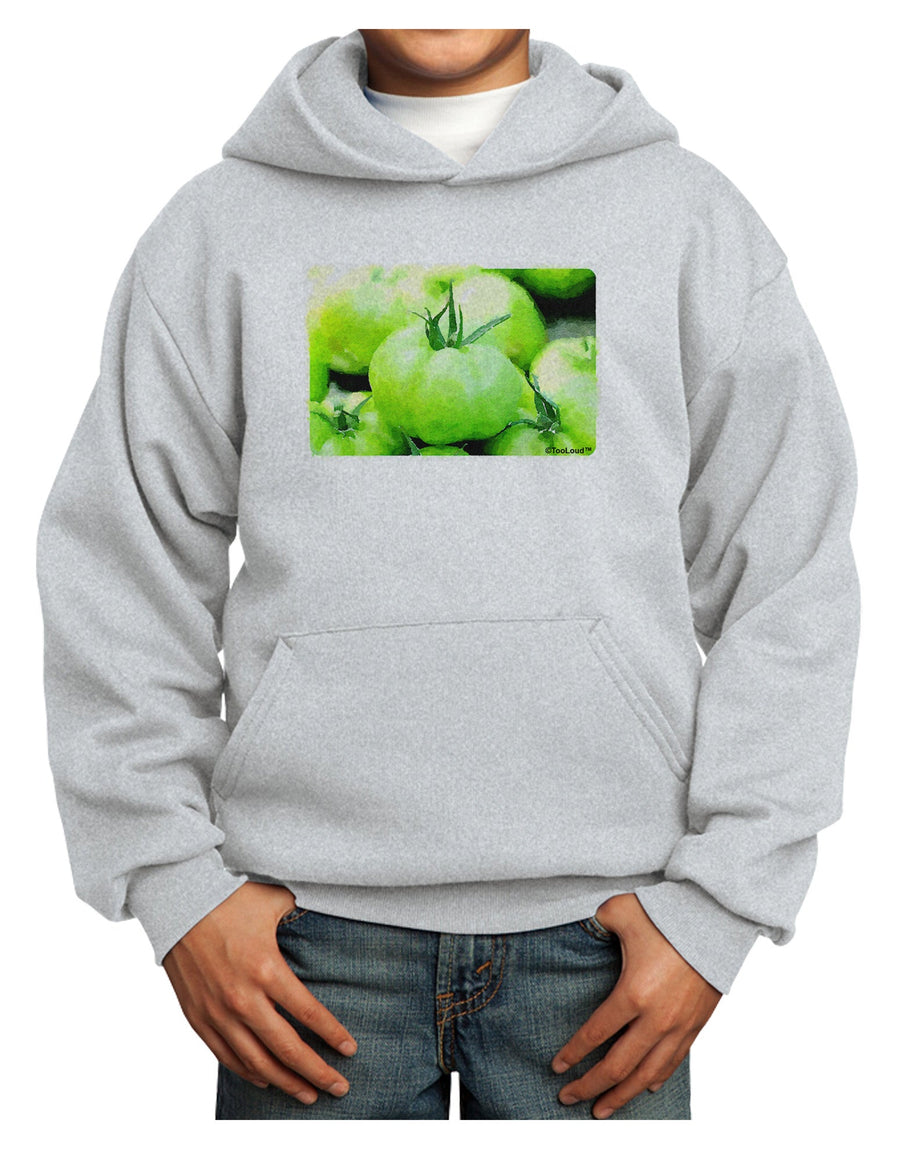 Watercolor Green Tomatoes Youth Hoodie Pullover Sweatshirt-Youth Hoodie-TooLoud-White-XS-Davson Sales