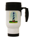 Watercolor Lighthouse 1 Stainless Steel 14oz Travel Mug-Travel Mugs-TooLoud-White-Davson Sales