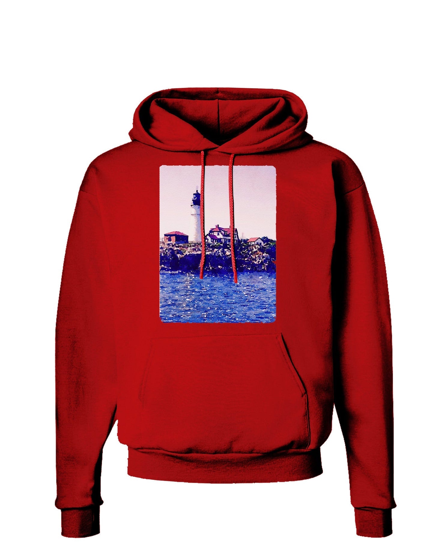 Watercolor Lighthouse 2 Dark Hoodie Sweatshirt-Hoodie-TooLoud-Red-Small-Davson Sales