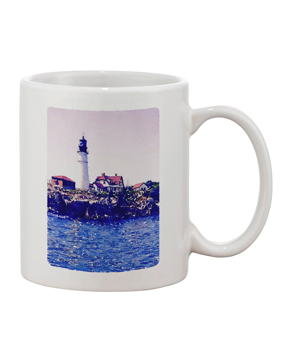 Watercolor Lighthouse 2 - Exquisite 11 oz Coffee Mug TooLoud-11 OZ Coffee Mug-TooLoud-White-Davson Sales
