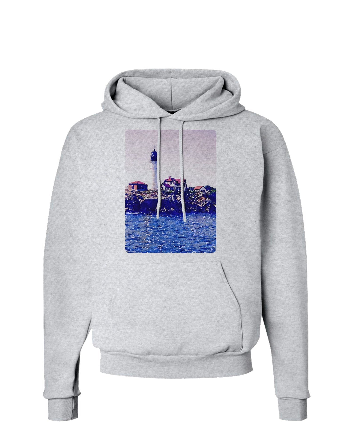 Watercolor Lighthouse 2 Hoodie Sweatshirt-Hoodie-TooLoud-AshGray-Small-Davson Sales