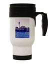 Watercolor Lighthouse 2 Stainless Steel 14oz Travel Mug-Travel Mugs-TooLoud-White-Davson Sales