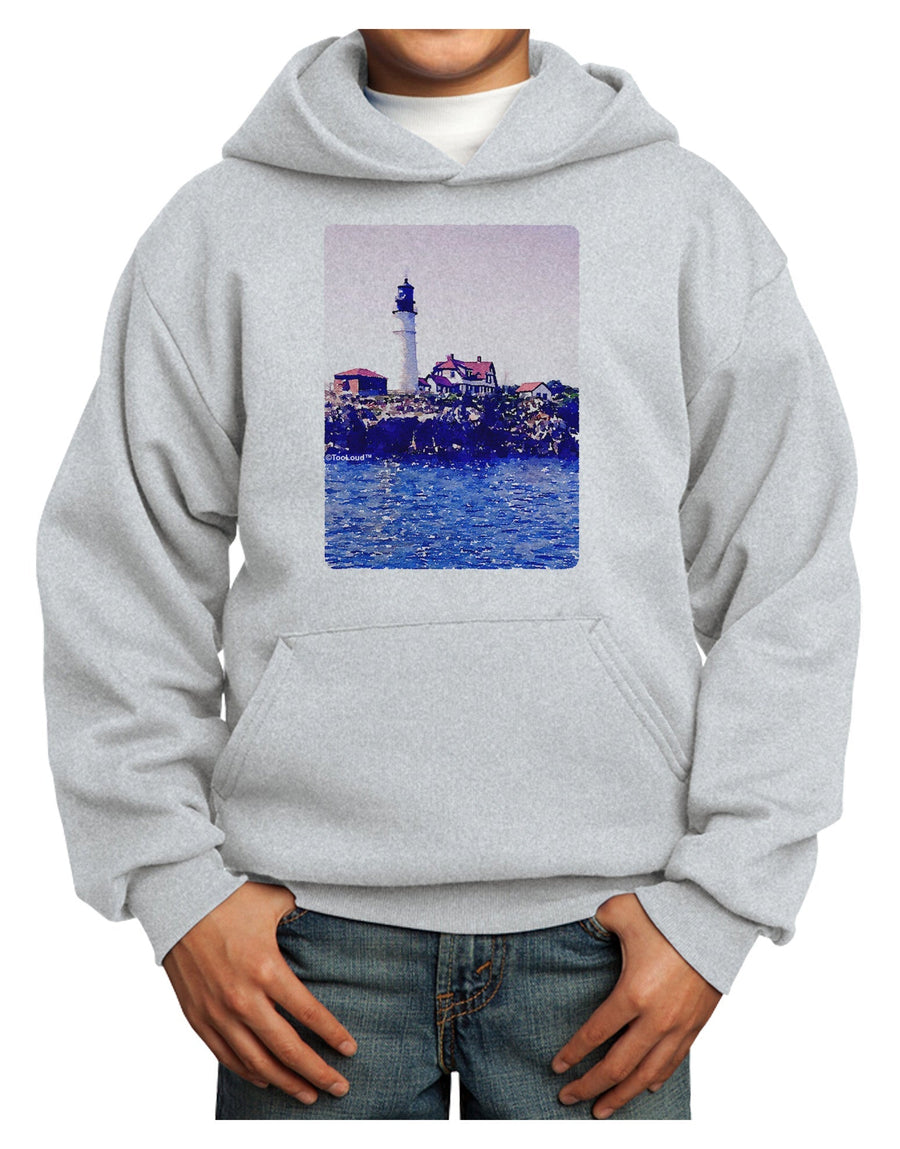 Watercolor Lighthouse 2 Youth Hoodie Pullover Sweatshirt-Youth Hoodie-TooLoud-White-XS-Davson Sales