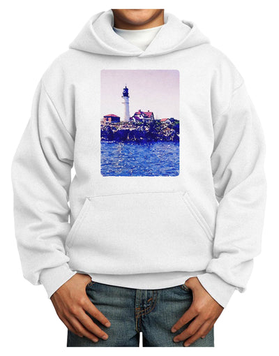 Watercolor Lighthouse 2 Youth Hoodie Pullover Sweatshirt-Youth Hoodie-TooLoud-White-XS-Davson Sales