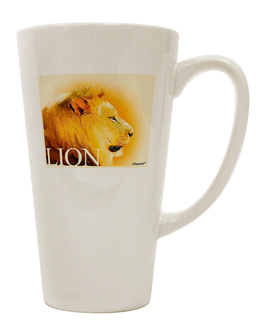 Watercolor Lion Conical Latte Coffee Mug - Expertly Crafted Drinkware-Conical Latte Mug-TooLoud-White-Davson Sales
