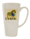 Watercolor Lion Conical Latte Coffee Mug - Expertly Crafted Drinkware TooLoud-Conical Latte Mug-TooLoud-White-Davson Sales