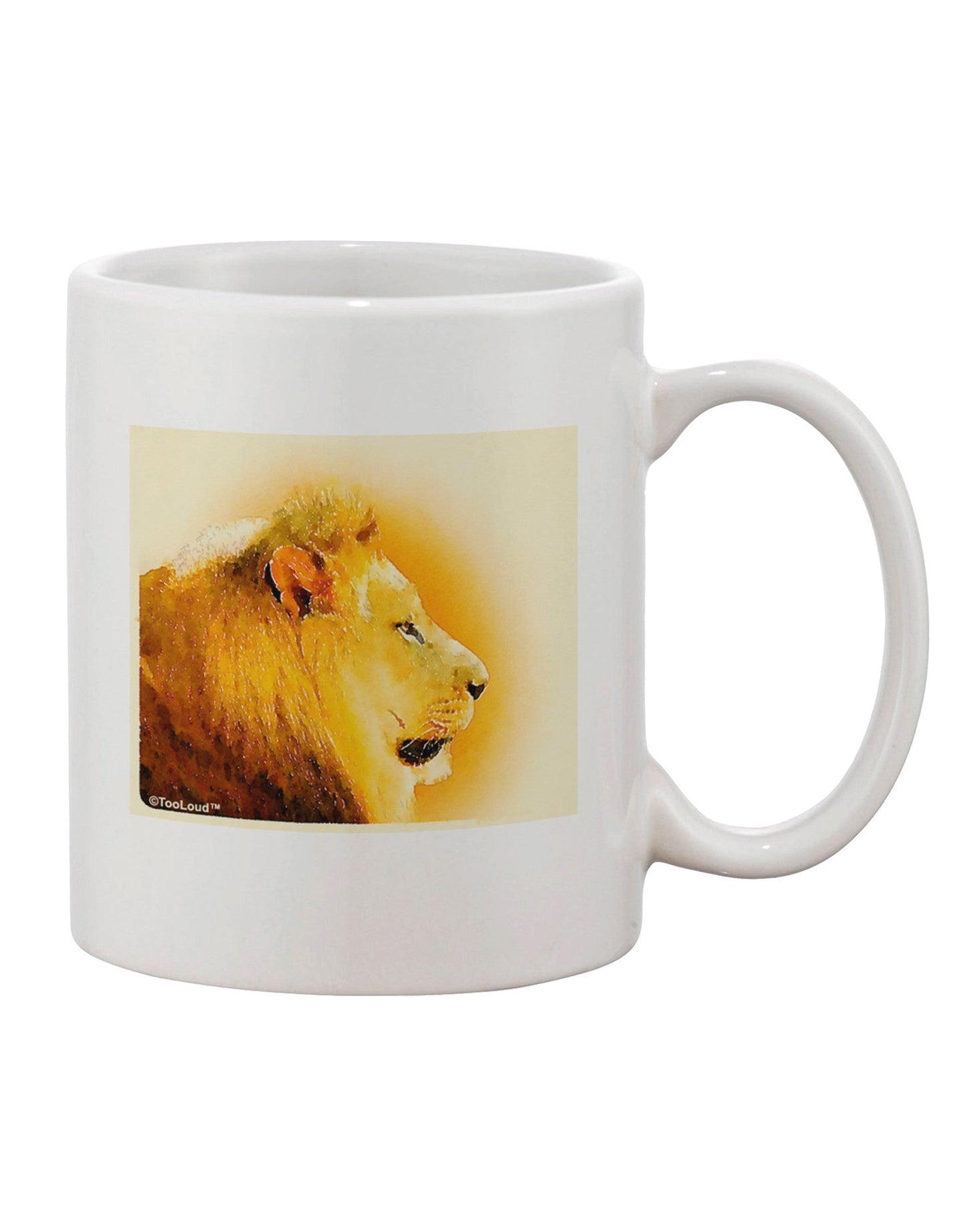 Watercolor Lion Printed Coffee Mug - TooLoud-11 OZ Coffee Mug-TooLoud-White-Davson Sales