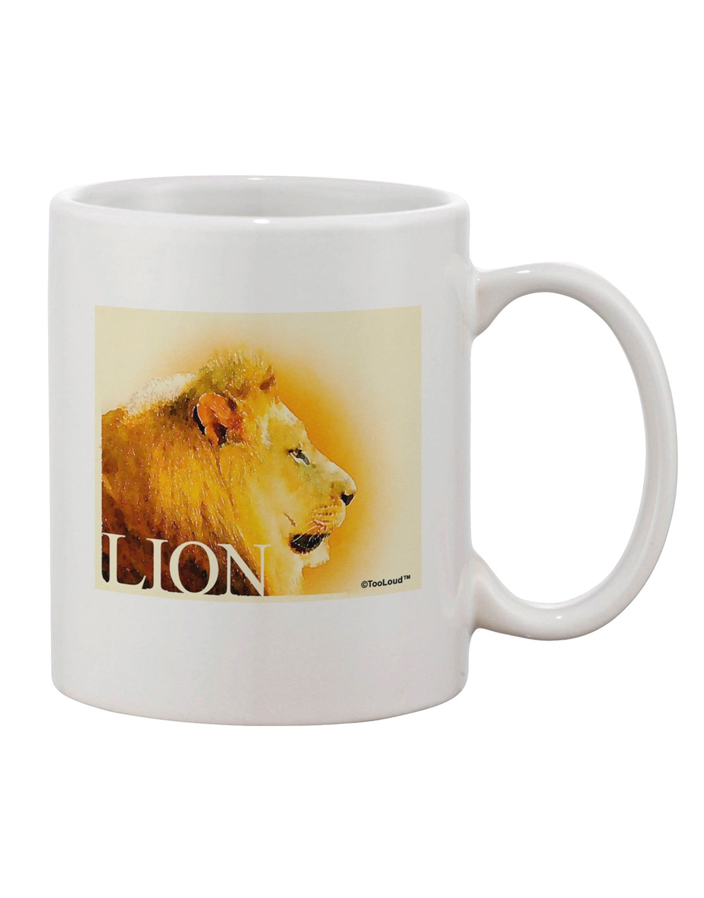 Watercolor Lion Text Printed Coffee Mug - TooLoud-11 OZ Coffee Mug-TooLoud-White-Davson Sales