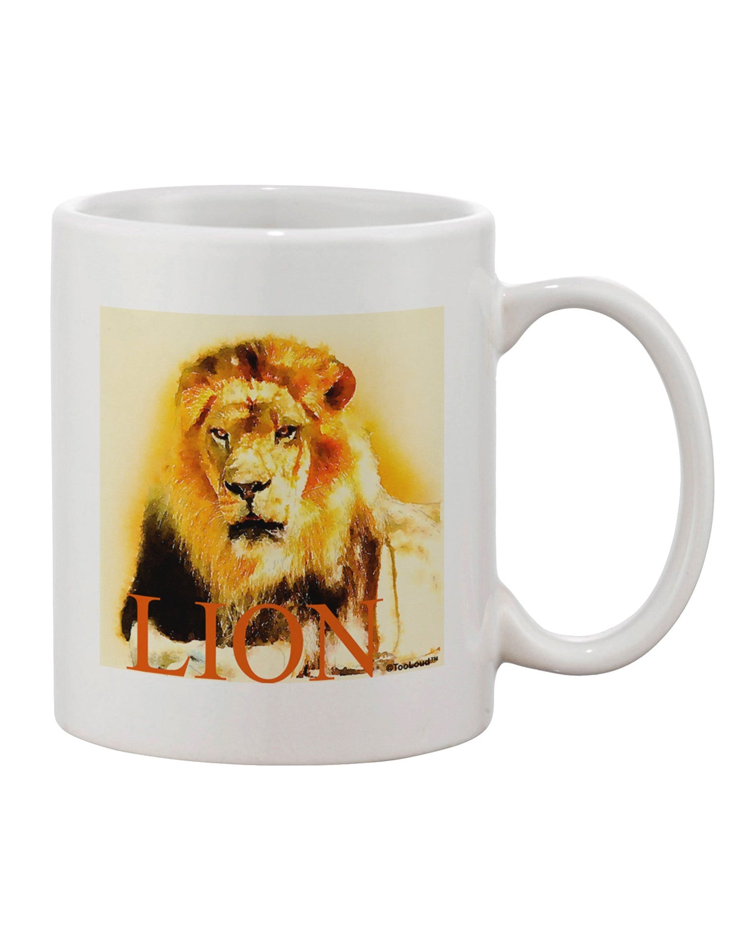 Watercolor Lion Text Printed Coffee Mug - TooLoud-11 OZ Coffee Mug-TooLoud-White-Davson Sales