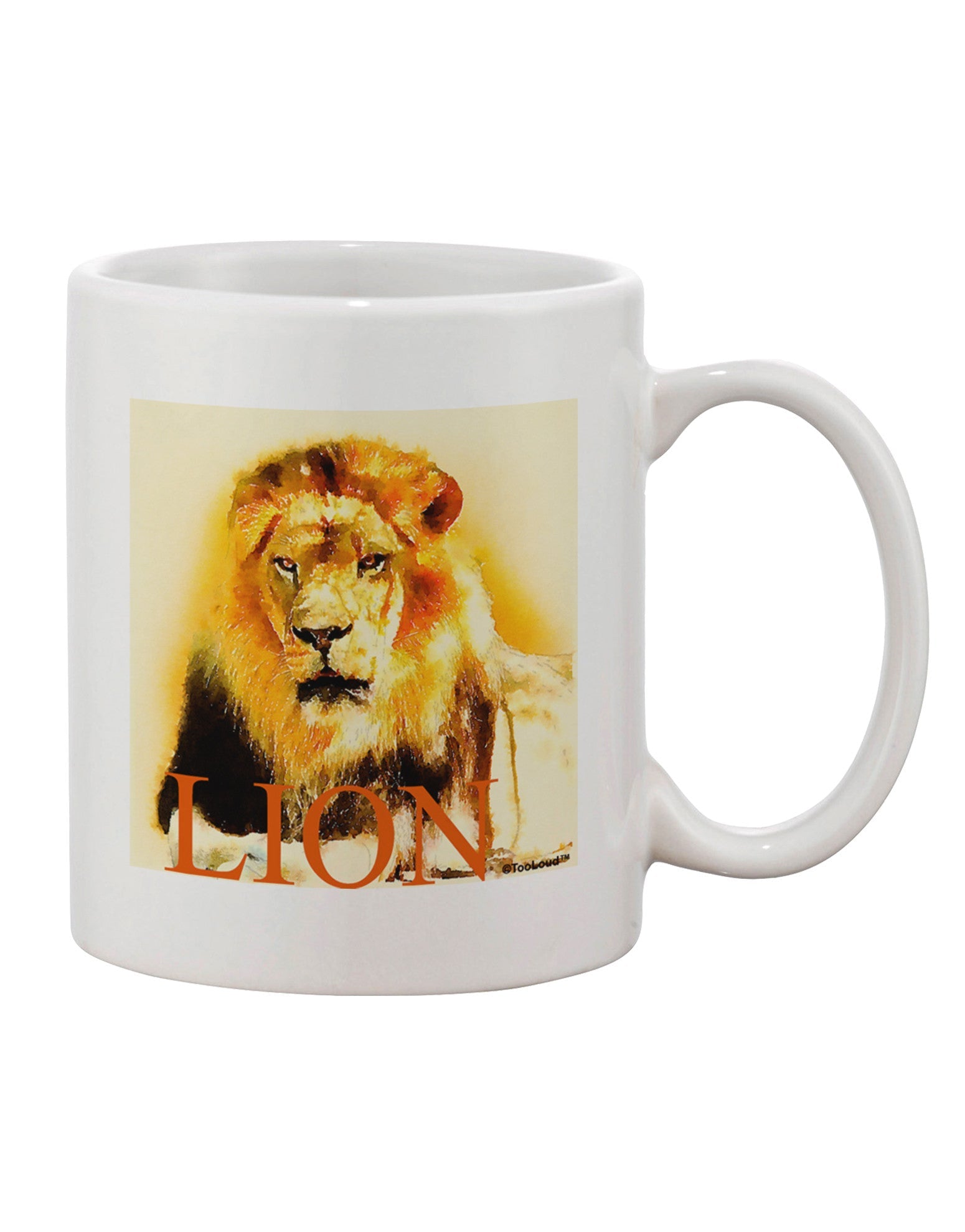 Watercolor Lion Text Printed Coffee Mug - TooLoud-11 OZ Coffee Mug-TooLoud-White-Davson Sales