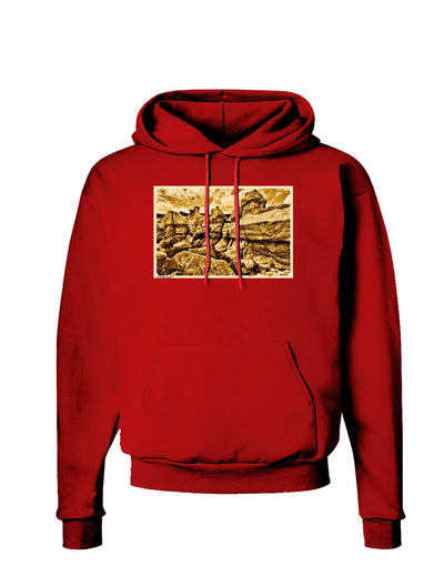 Watercolor Mountains Colorado Dark Hoodie Sweatshirt-Hoodie-TooLoud-Red-Small-Davson Sales