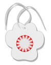 Watercolor Peppermint Paw Print Shaped Ornament-Ornament-TooLoud-White-Davson Sales