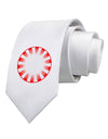 Watercolor Peppermint Printed White Necktie