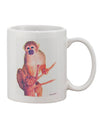 Watercolor Printed 11 oz Coffee Mug - Perfect for Monkey Lovers TooLoud-11 OZ Coffee Mug-TooLoud-White-Davson Sales