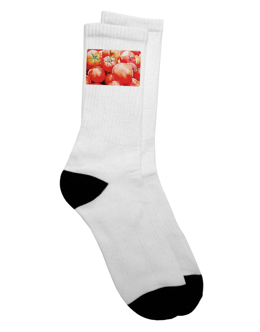 Watercolor Tomato Adult Crew Socks - TooLoud-Socks-TooLoud-White-Ladies-4-6-Davson Sales
