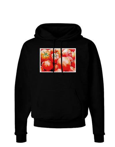 Watercolor Tomatoes Dark Hoodie Sweatshirt-Hoodie-TooLoud-Black-Small-Davson Sales