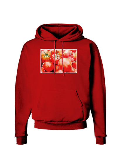 Watercolor Tomatoes Dark Hoodie Sweatshirt-Hoodie-TooLoud-Red-Small-Davson Sales