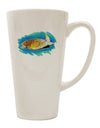 Watercolor Turtle Conical Latte Coffee Mug - Expertly Crafted Drinkware-Conical Latte Mug-TooLoud-White-Davson Sales