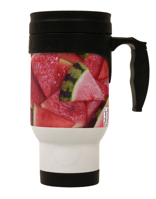 Watermelon Everywhere Stainless Steel 14oz Travel Mug All Over Print-Travel Mugs-TooLoud-White-Davson Sales