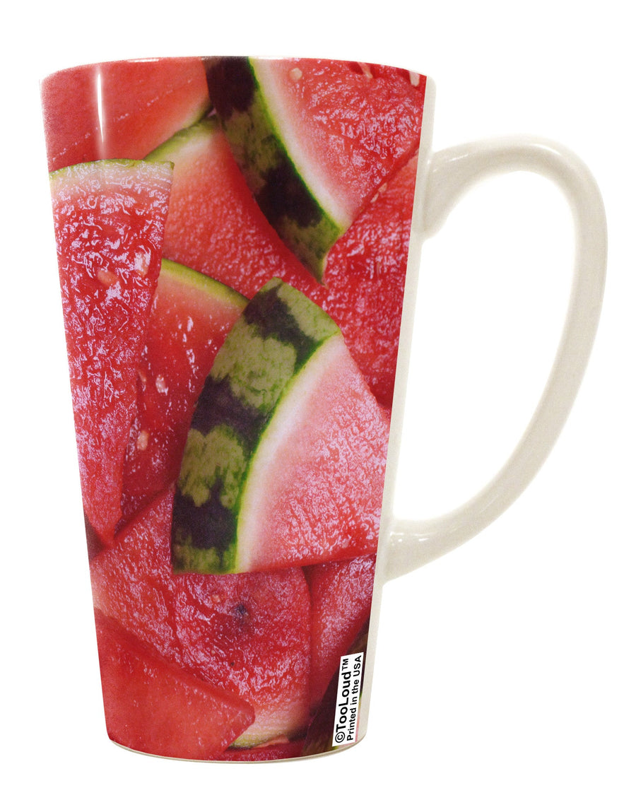 Watermelon-themed 16 Ounce Conical Latte Coffee Mug - Expertly Crafted for Drinkware Enthusiasts-Conical Latte Mug-TooLoud-White-Davson Sales