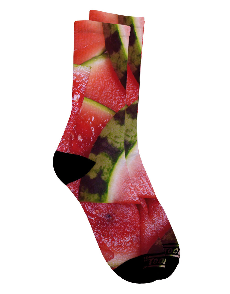 Watermelon Themed Adult Crew Socks with All Over Print - TooLoud-Socks-TooLoud-White-Ladies-4-6-Davson Sales