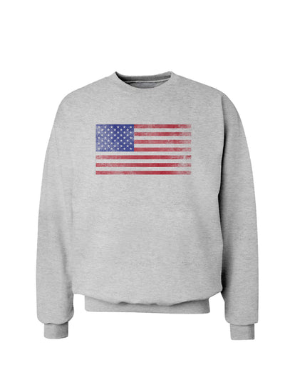 Weathered American Flag Sweatshirt-Sweatshirts-TooLoud-AshGray-Small-Davson Sales