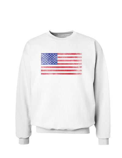 Weathered American Flag Sweatshirt-Sweatshirts-TooLoud-White-Small-Davson Sales