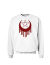 Weeping Crescent Blood Moon Star Sweatshirt-Sweatshirts-TooLoud-White-Small-Davson Sales