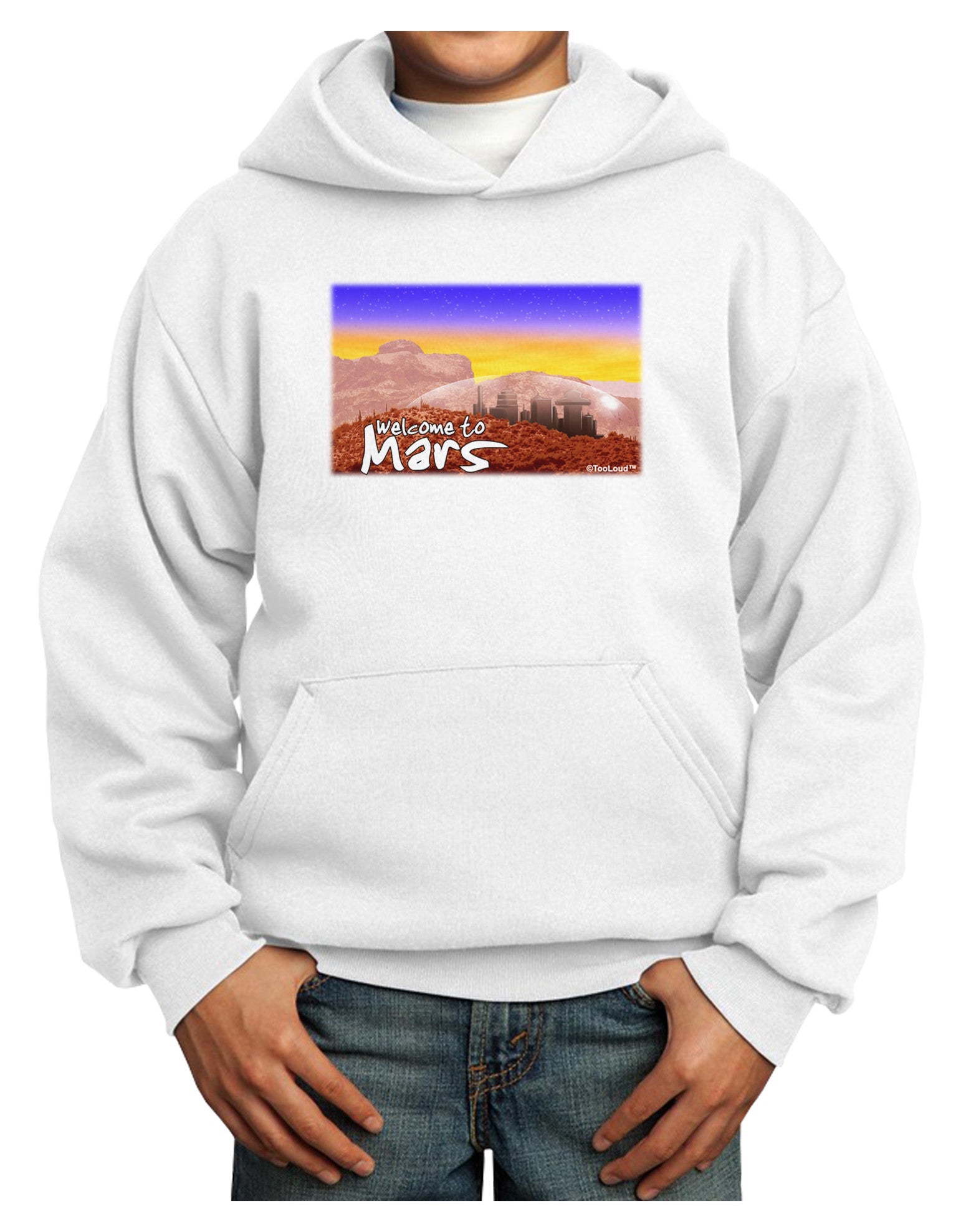 Welcome to Mars Youth Hoodie Pullover Sweatshirt-Youth Hoodie-TooLoud-White-XS-Davson Sales